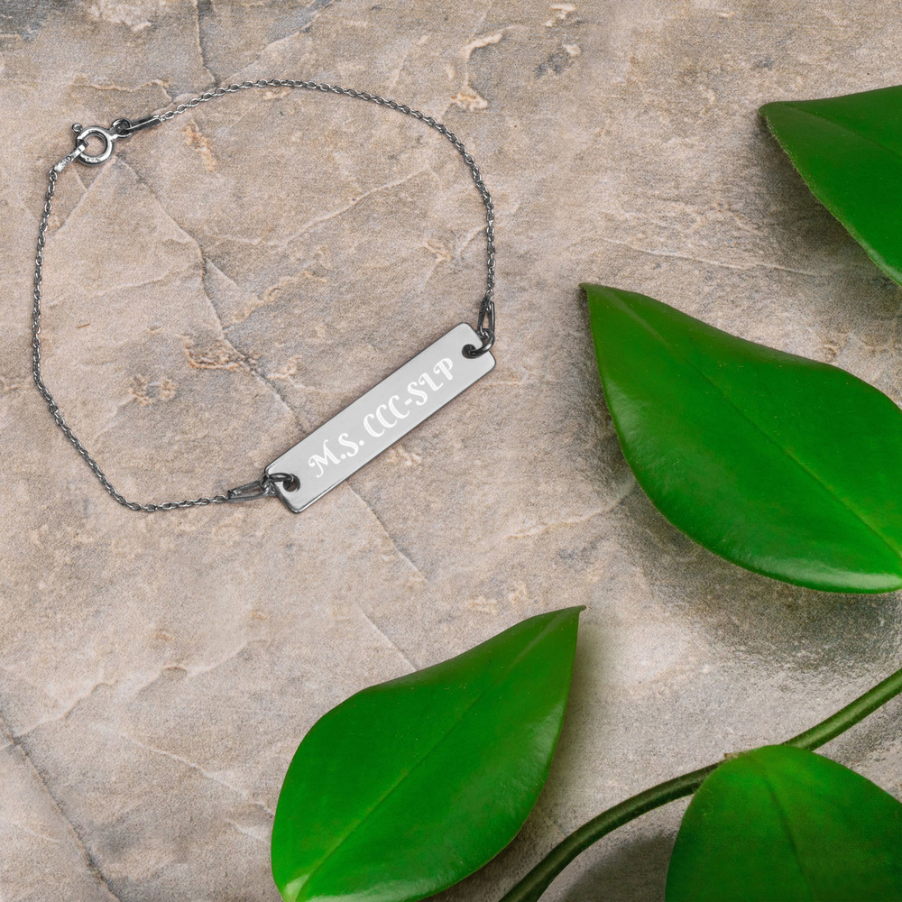 Engraved M.S. CCC-SLP Bar Chain Bracelet